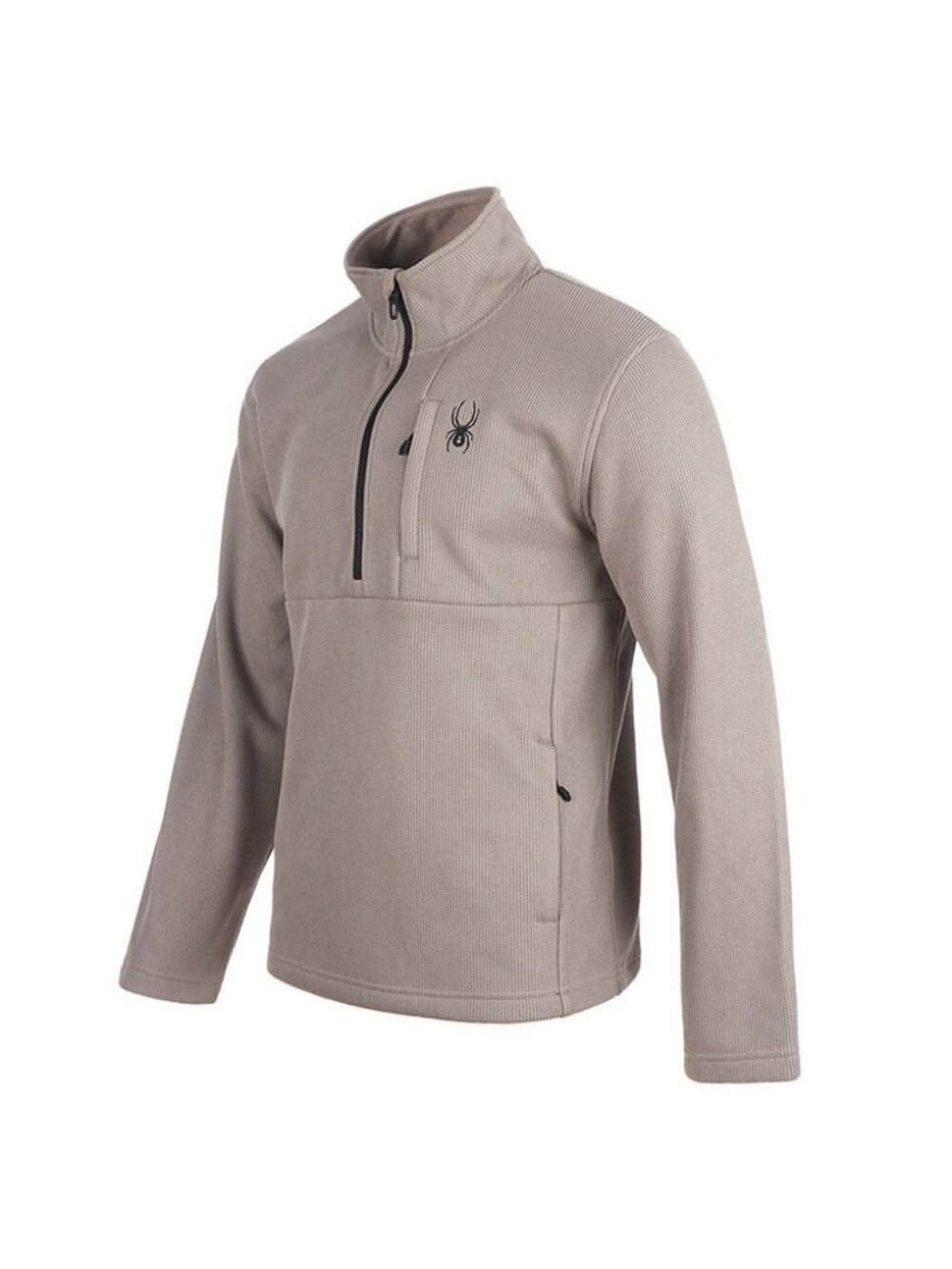 Spyder Mens Small Cinder Tan 1/2 Zip Fleece Pullover Sweater Jacket  NEW